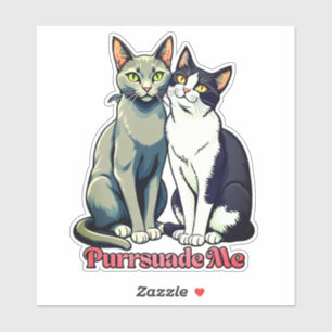 Sweet Talking Cat Couple Sticker