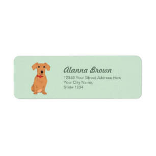 Sweet Tan Dachsund with Neck Ribbon for Dog Lovers Label