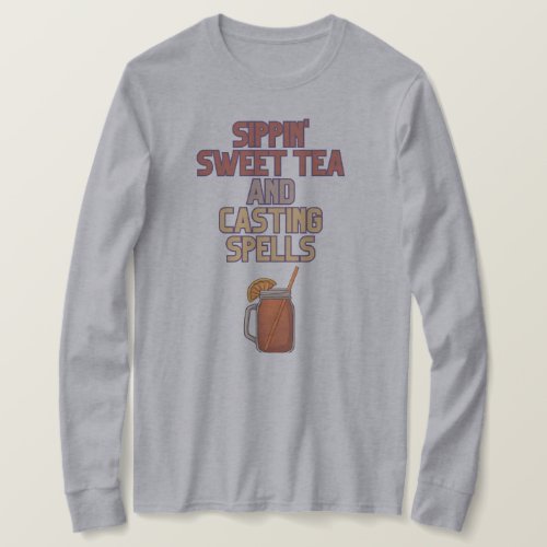 Sweet Tea and Spells Witchy Humor T_Shirt