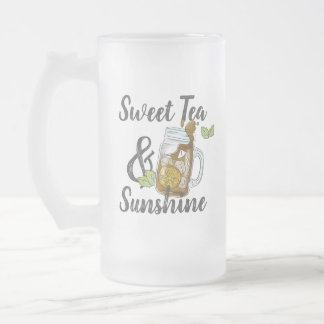 Sweet Tea and Sunshine Frosted Glass Beer Mug