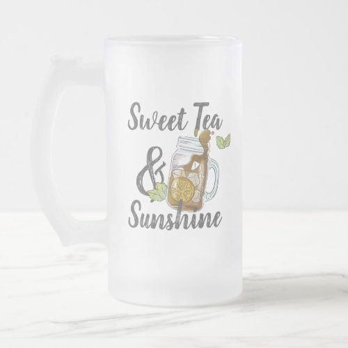 Sweet Tea and Sunshine Frosted Glass Beer Mug