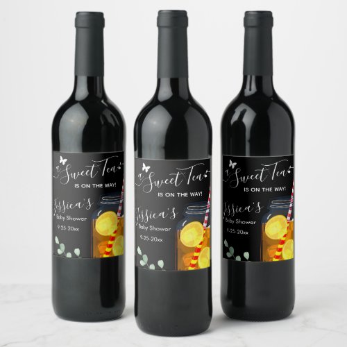 Sweet Tea Baby Shower Gift Wine Label