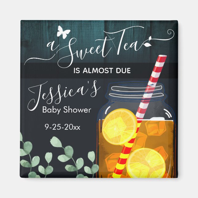 Sweet Tea Baby Shower Party Gift Favor Magnet (Front)