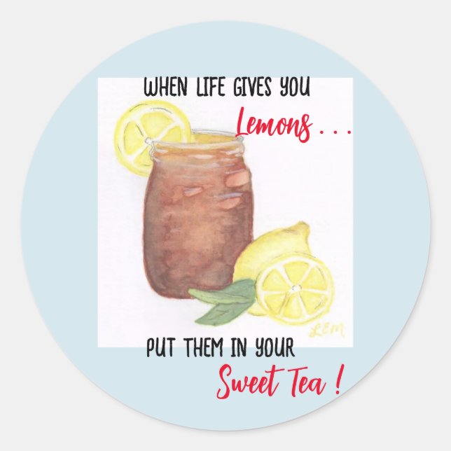 Sweet Tea Classic Round Sticker (Front)