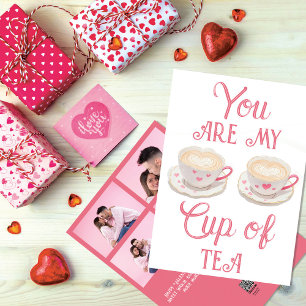 Sweet Tea Cups Personalized Photos Valentine's Day Holiday Card