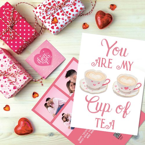 Sweet Tea Cups Personalized Photos Valentines Day Holiday Card