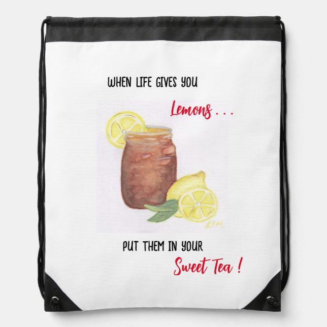 Sweet Tea Drawstring Bag (Front)