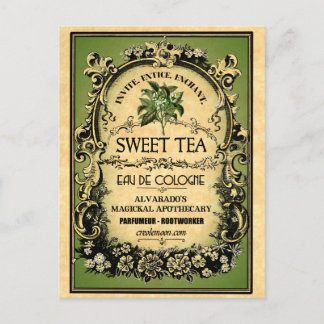 Sweet Tea Eau de Cologne Vintage Label Postcard
