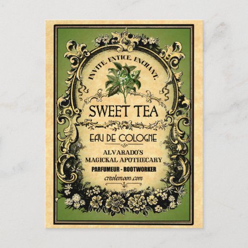 Sweet Tea Eau de Cologne Vintage Label Postcard