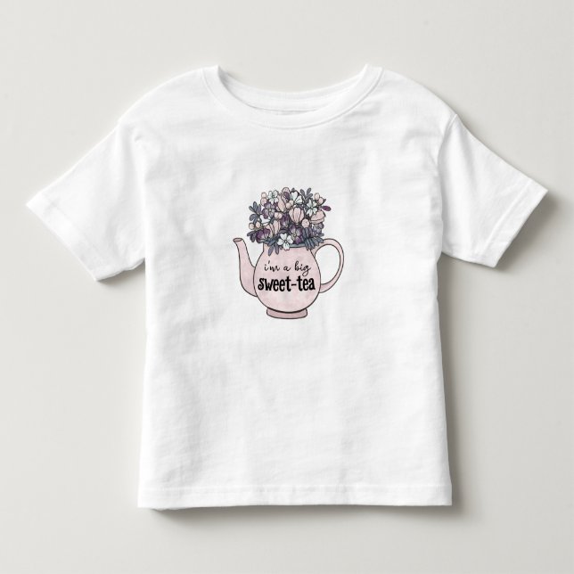 Sweet Tea Floral Teapot Sweetie Toddler T-shirt (Front)