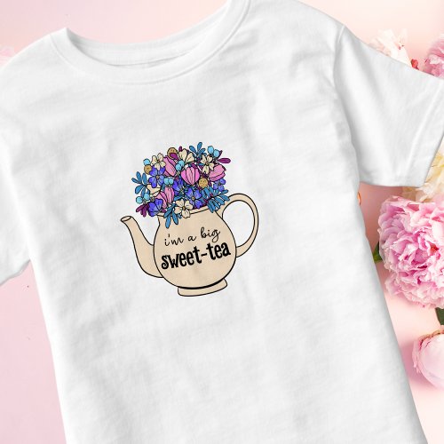 Sweet Tea Floral Teapot Sweetie Toddler T_shirt