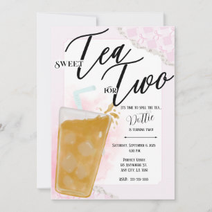Sweet Tea For Two Birthday Invitation