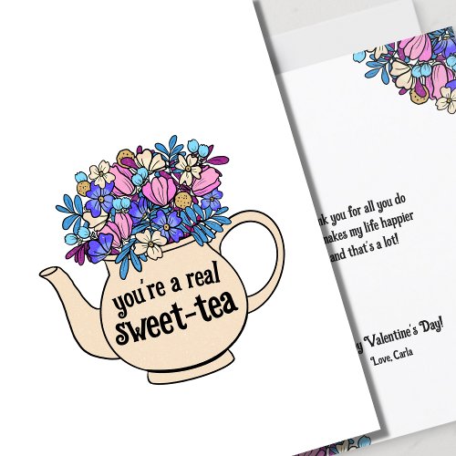 Sweet Tea Illustrated Valentines Day Card