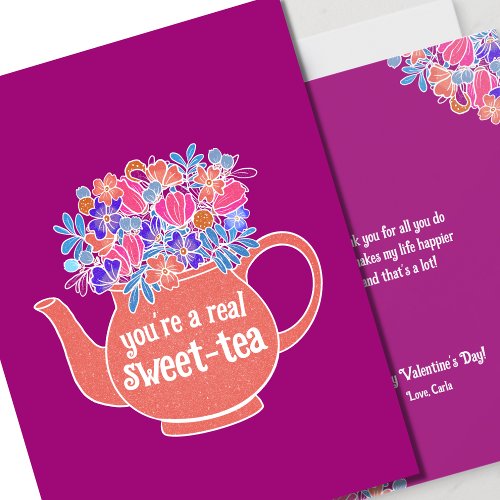 Sweet Tea Illustrated Valentines Day Card