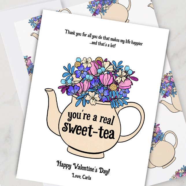 Sweet Tea Illustrated Valentine's Day Holiday Card (Creator Uploaded)