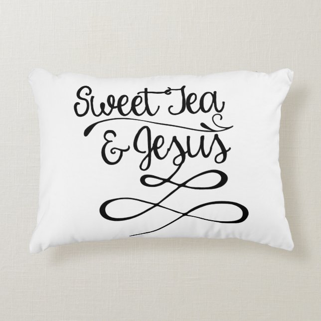 Sweet Tea & Jesus Accent Pillow (Front)