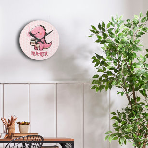 Sweet Tea-Rex customizable Dinosaur Animal Pun Round Clock