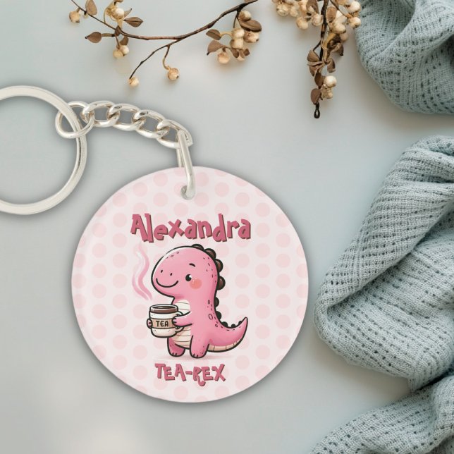 Sweet Tea-Rex Personalized Dinosaur Animal Pun  Keychain (Sweet Tea-Rex Personalized Dinosaur Animal Pun Keychain)