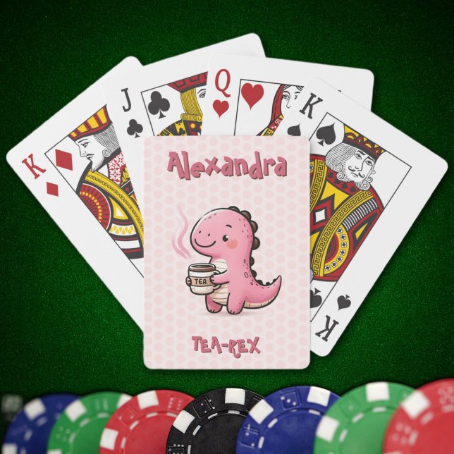 Sweet Tea-Rex Personalized Dinosaur Animal Pun  Poker Cards (Sweet Tea-Rex Personalized Dinosaur Animal Pun Playing Cards)