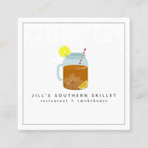 Sweet Tea Southern Restaurant Chef Square Square Business Card