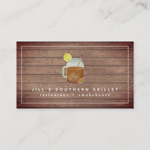 Sweet Tea Wood Southern Restaurant Chef Business Card