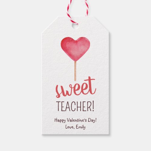 Sweet teacher cute Valentines day Gift Tags