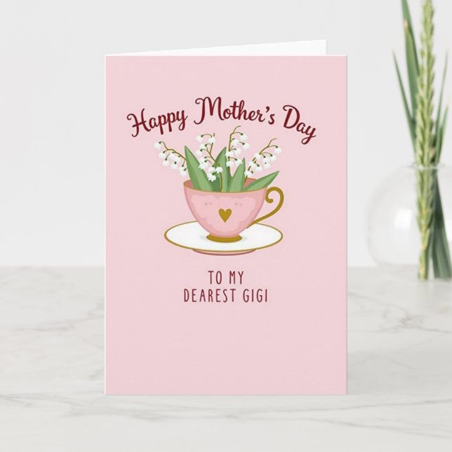Sweet Teacup Mothers Day Card (Front)