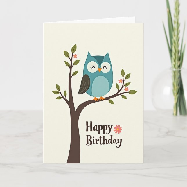 Sweet Teal Bird Card (Front)