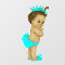 Sweet Teal Blue Princess Baby Girl Shower