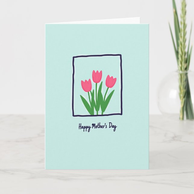 Sweet Teal Mothers Day Card (Front)