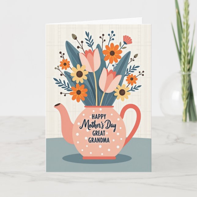 Sweet Teapot Bloom Mothers Day Card (Front)