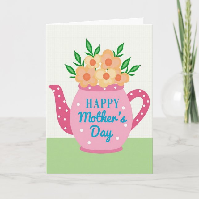 Sweet Teapot Mothers Day Card (Front)