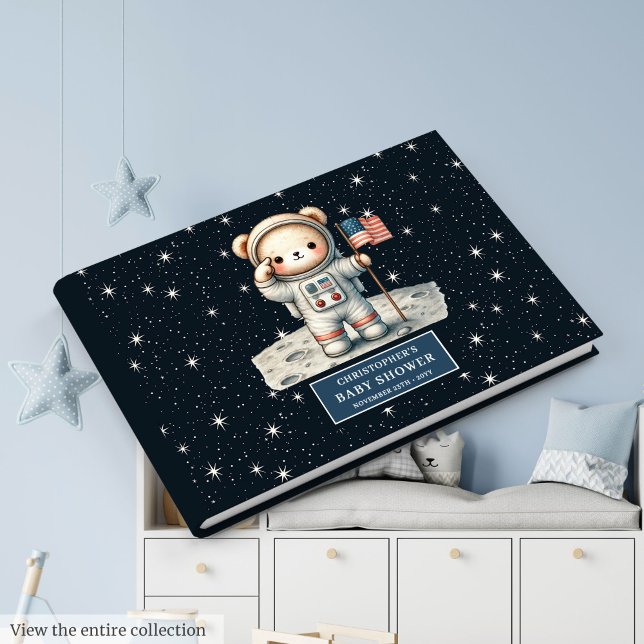 Sweet Teddy Bear Astronaut Boy Baby Shower  Guest Book (Sweet Teddy Bear Astronaut Boy Baby Shower Guest Book)