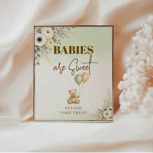 Sweet Teddy Bear Babies Are Sweet Dessert Poster