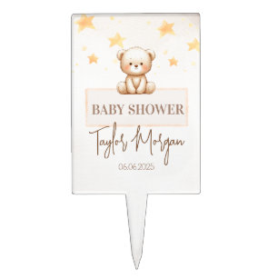 Sweet Teddy Bear Baby Shower Cake Topper