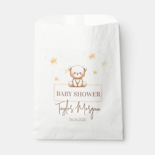 Sweet Teddy Bear Baby Shower Favor Bag (Front)