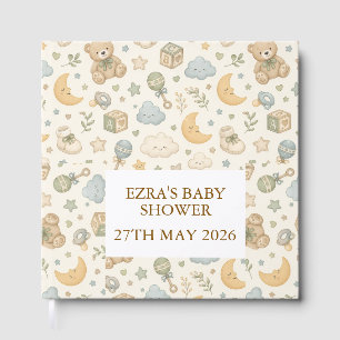 Sweet Teddy Bear Baby Shower Guest Book Gender N