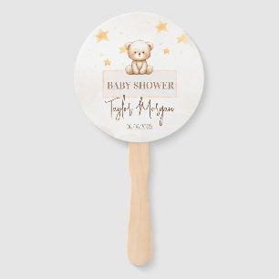 Sweet Teddy Bear Baby Shower Hand Fan