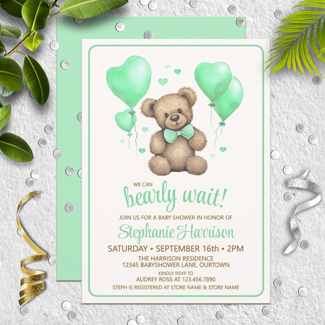 Sweet Teddy Bear Baby Shower Invitation (Creator Uploaded)