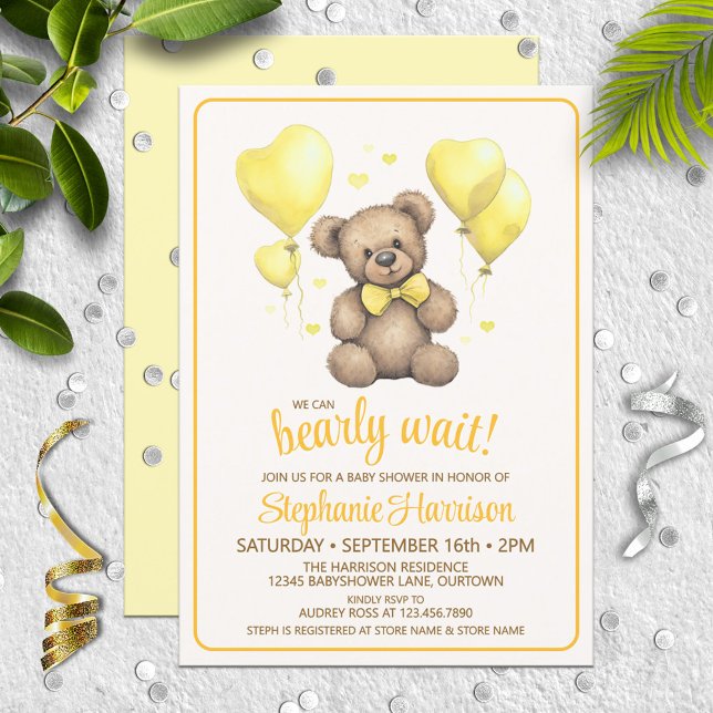 Sweet Teddy Bear Baby Shower Invitation (Creator Uploaded)