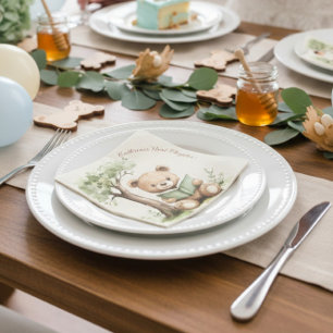 Sweet Teddy Bear Book Lover Baby Shower Party  Napkins