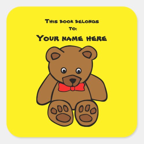 Sweet Teddy Bear Bookplate