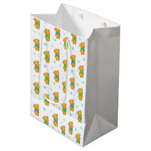 Sweet Teddy Bear Boy's Baby Shower Medium Gift Bag