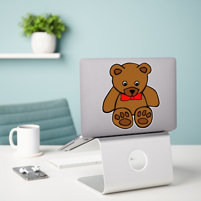 Sweet Teddy Bear Custom-cut Vinyl Sticker