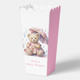 Sweet Teddy Bear Girl Baby Shower Favor Boxes