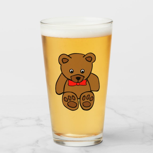 Sweet Teddy Bear Glass Tumbler