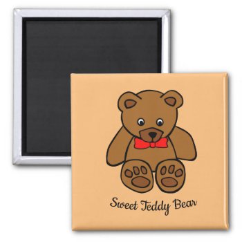 Sweet Teddy Bear Magnet by Bebops at Zazzle