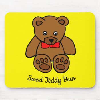 Sweet Teddy Bear Mousepad by Bebops at Zazzle