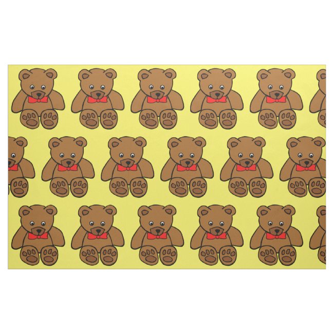 Sweet Teddy Bear Pattern Fabric