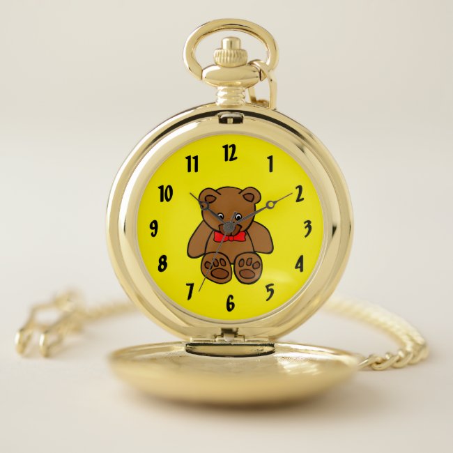 Sweet Teddy Bear Pocket Watch
